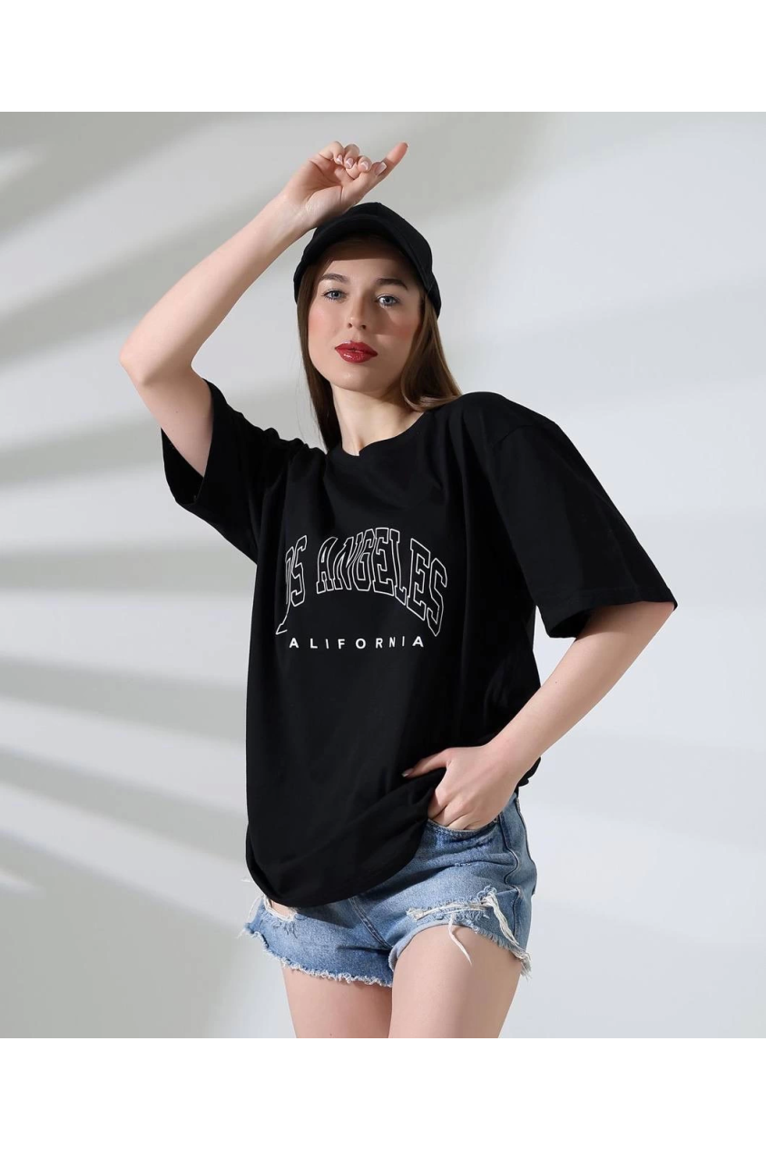 Angeles baskılı tişört