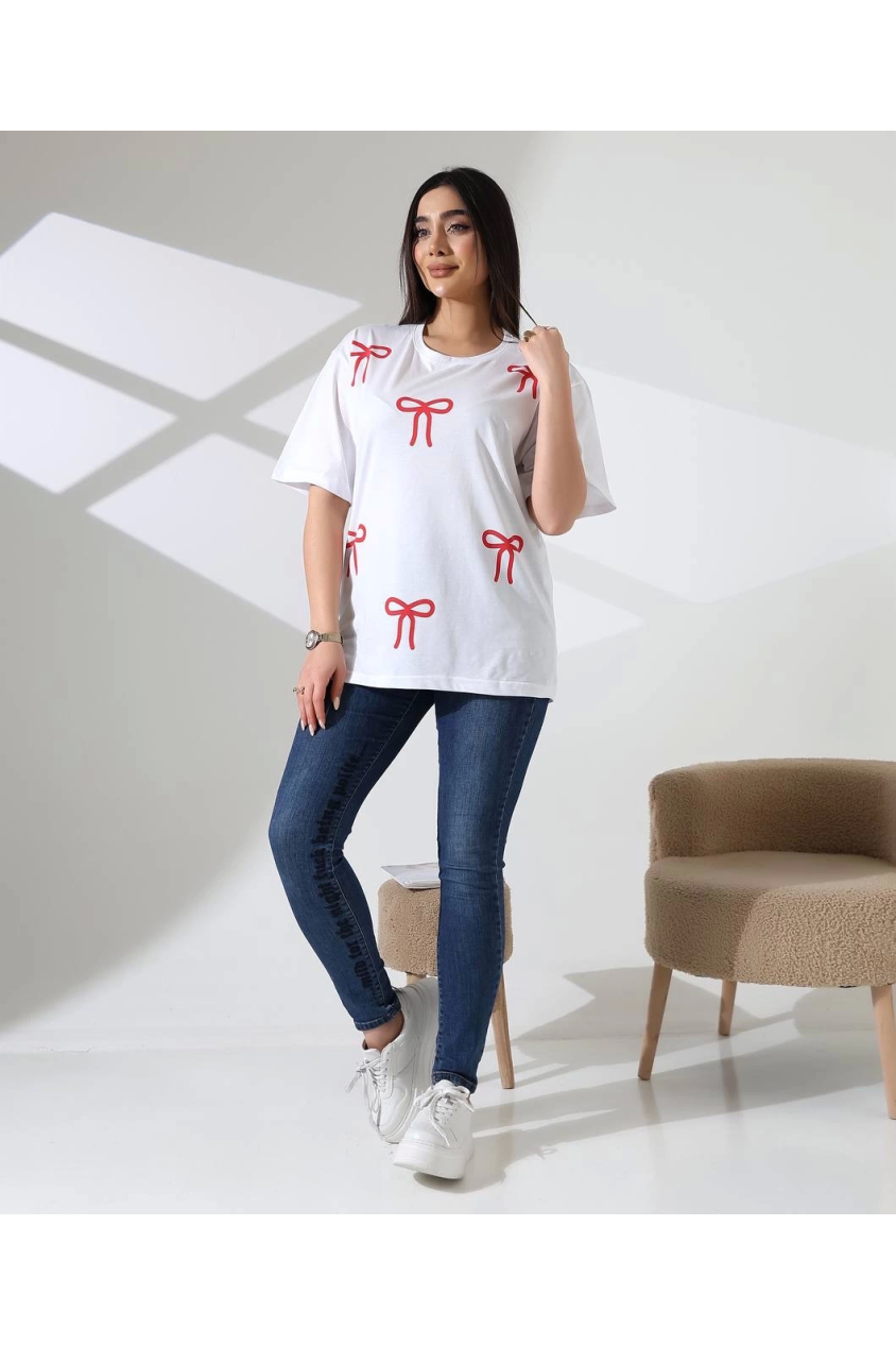 Kurdele baskılı tişört
