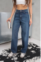 Arkadan tokalı jeans pantolon