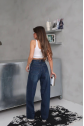 Arkadan tokalı jeans pantolon
