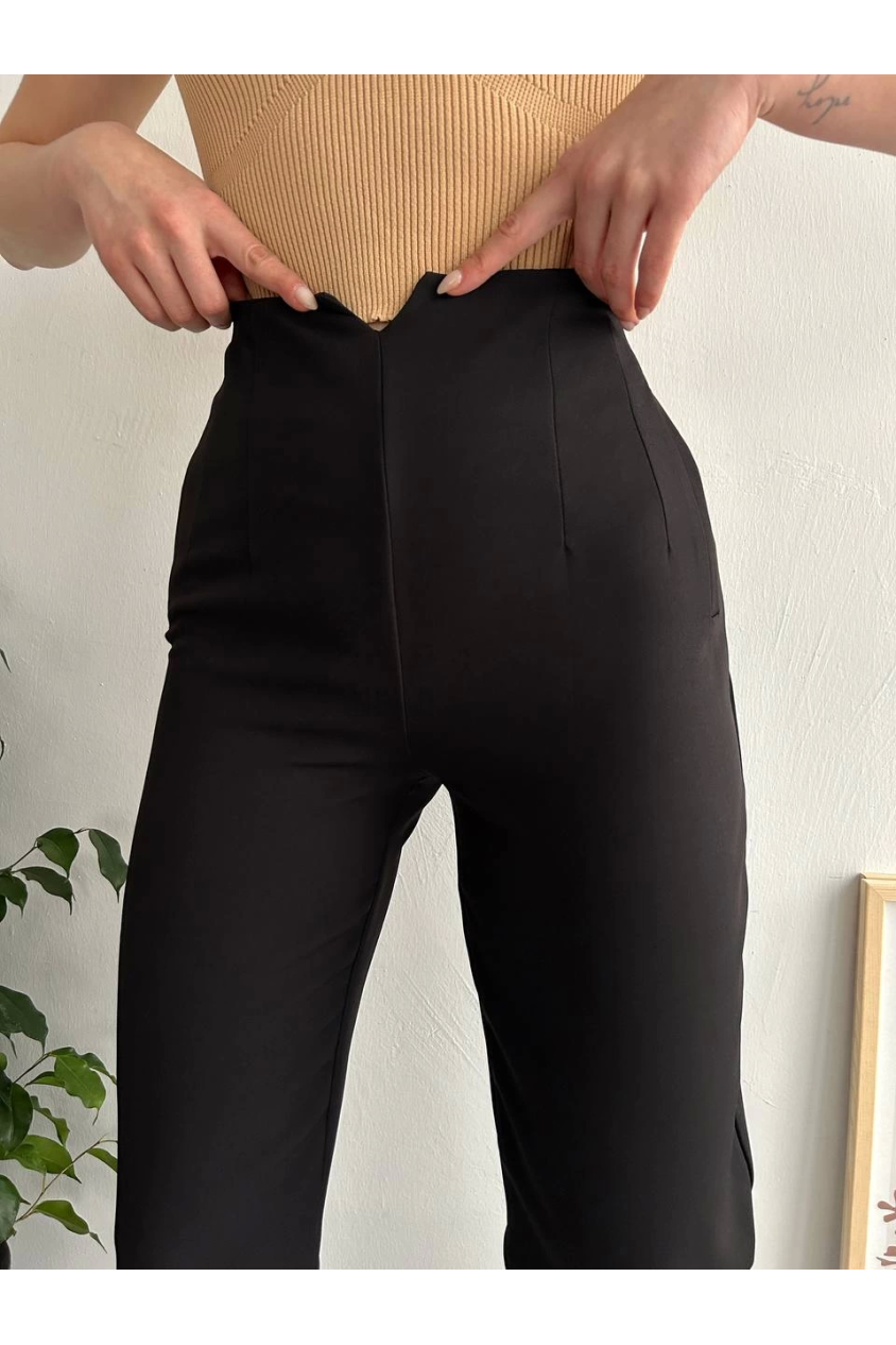 Atlas fletolu pantolon siyah
