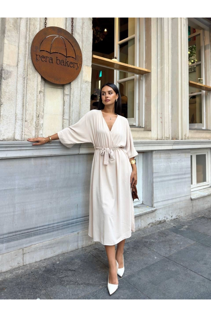 Ayrobin midi elbise