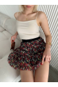 Baskılı astarlı mini etek