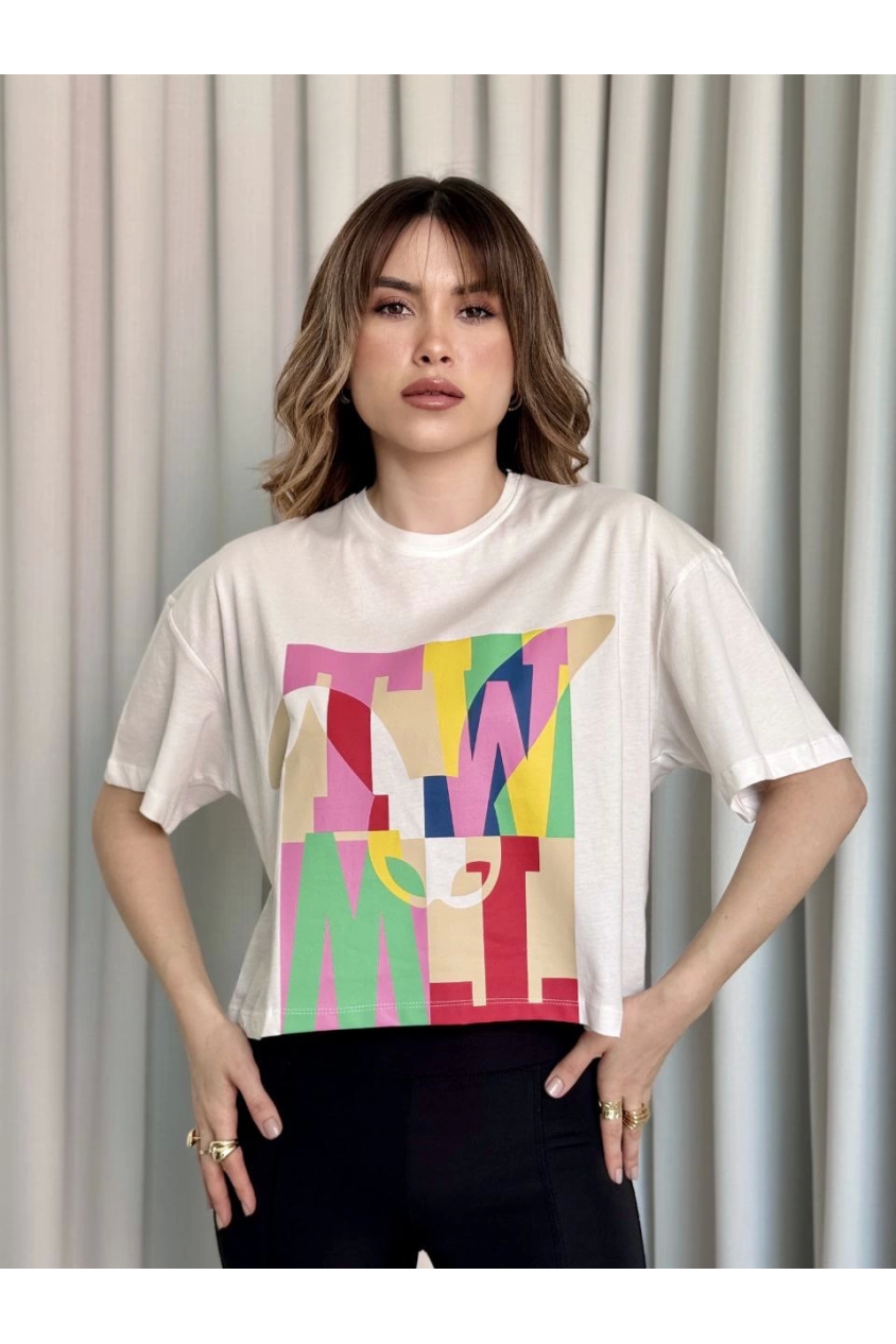 Baskılı crop tişört