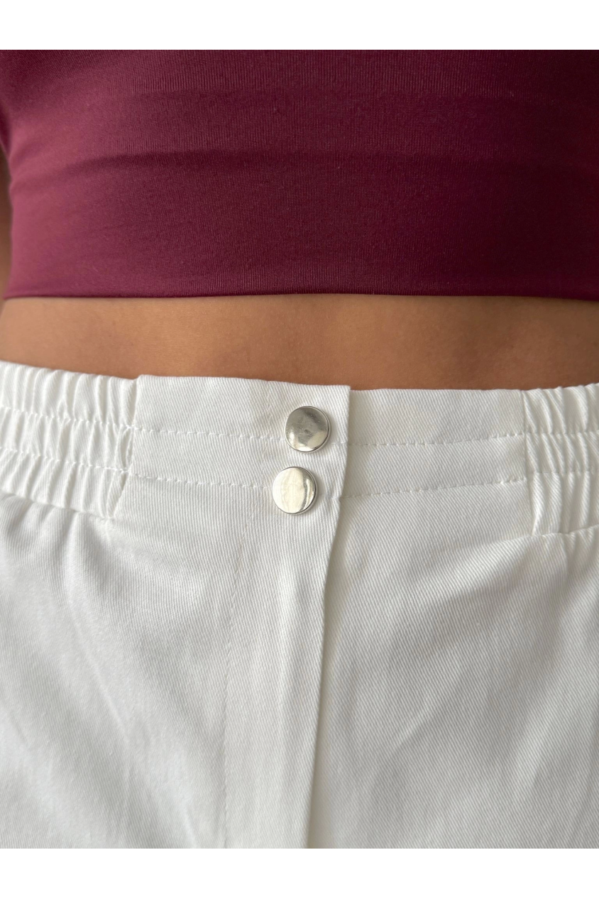Beli lastikli çift çıtlı şort