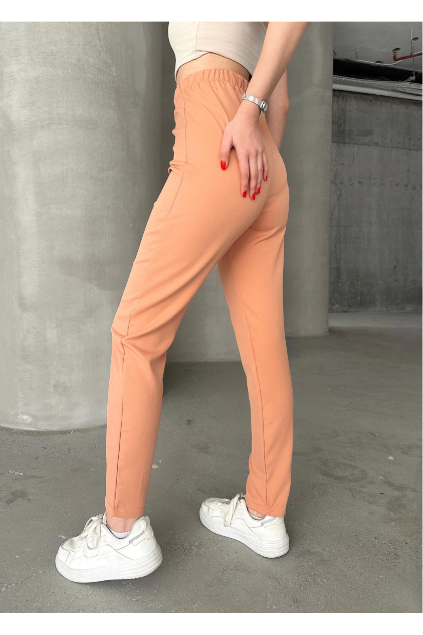 Beli lastikli karamel pantolon
