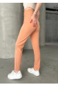 Beli lastikli karamel pantolon