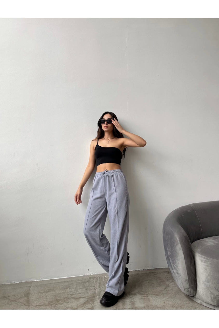 Çımalı keten pantolon