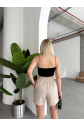 Çıtçıtlı gabardin şort