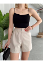 Çıtçıtlı gabardin şort