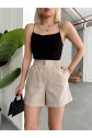 Çıtçıtlı gabardin şort