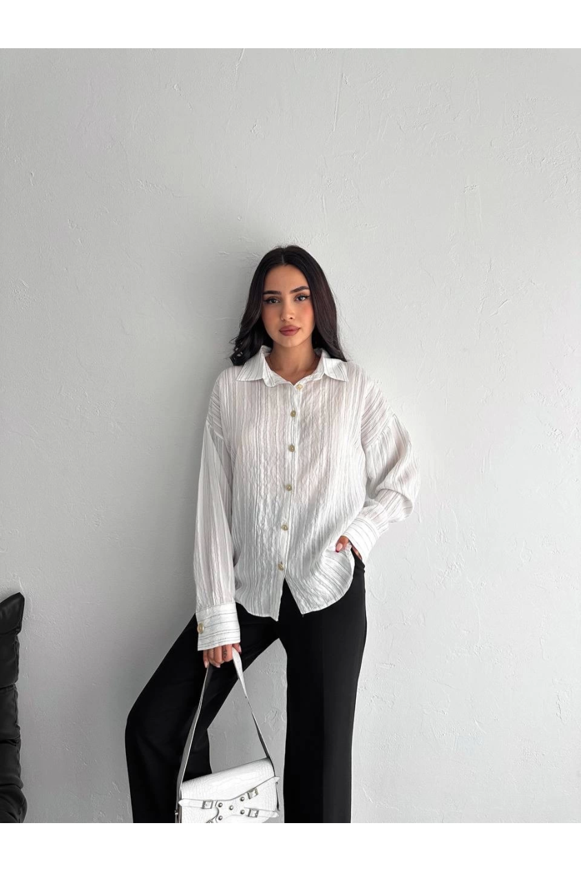 Çizgili oversize gömlek Çizgili oversize gömlek