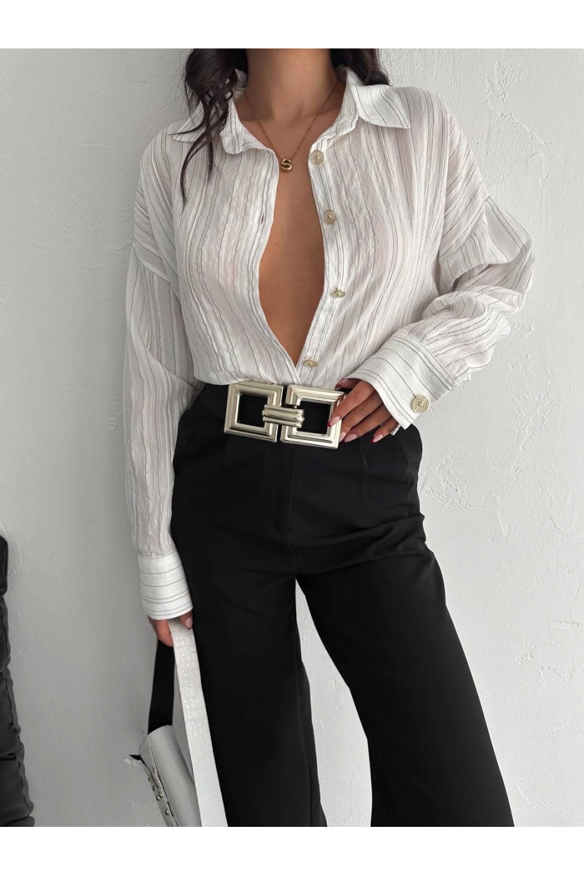 Çizgili oversize gömlek Çizgili oversize gömlek
