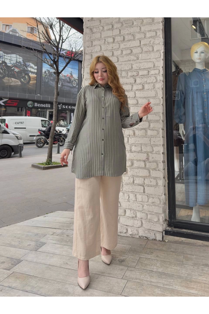 Çizgili tunik gömlek