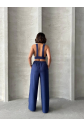Crop pantolon keten takım s255012