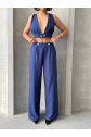 Crop pantolon keten takım s255012