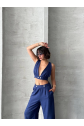 Crop pantolon keten takım s255012
