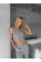 Essential yelek pantolon takım gri s255254
