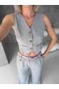 Essential yelek pantolon takım gri s255254