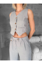 Essential yelek pantolon takım gri s255254