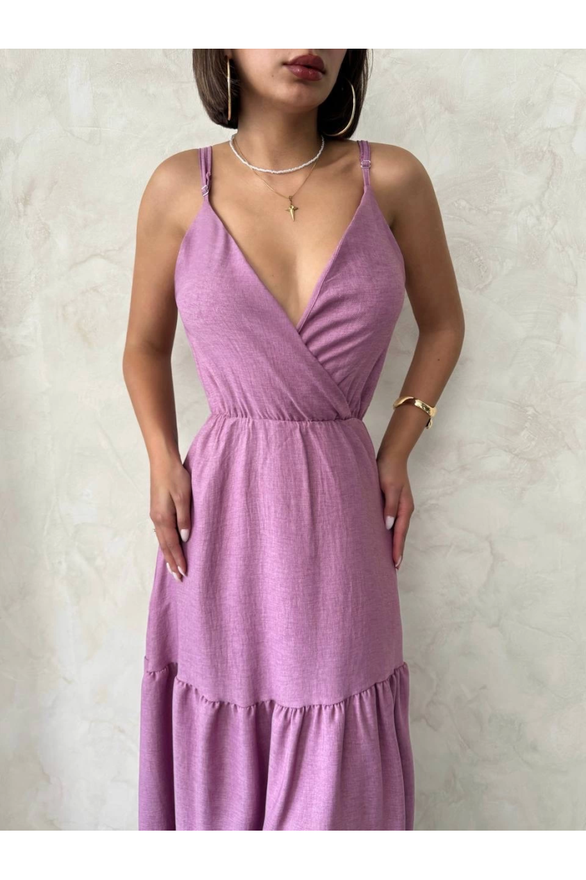 Fırfırlı katlı elbise s255049