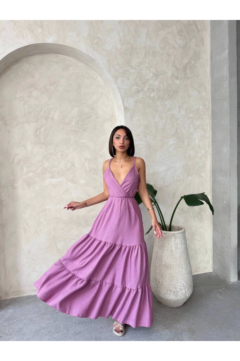 Fırfırlı katlı elbise s255049
