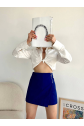 Gabardin fermuarlı şort etek s24906
