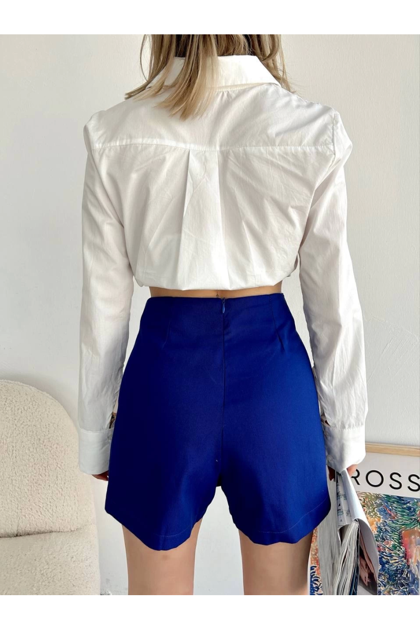 Gabardin fermuarlı şort etek s24906