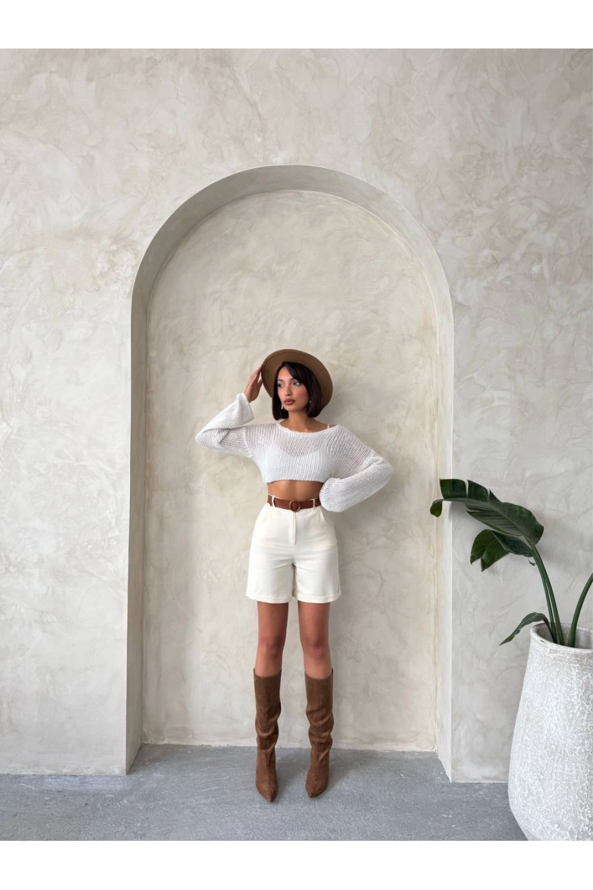 Gabardin kumaş şort