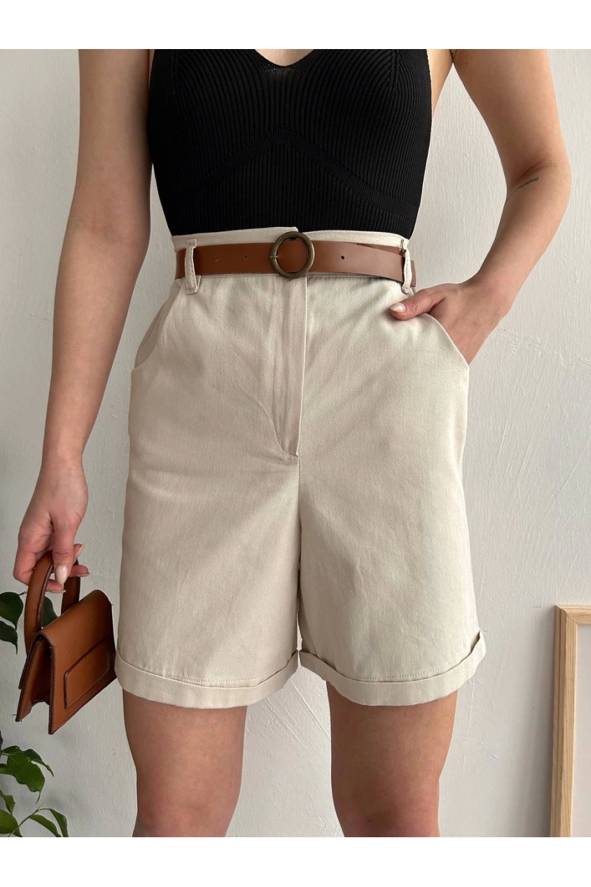 Gabardin kumaş şort