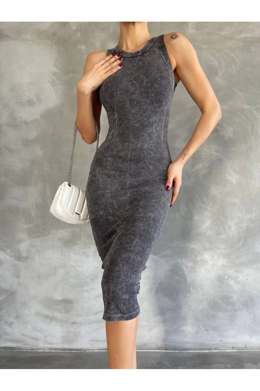 Halter yaka elbise aşit yıkamalı