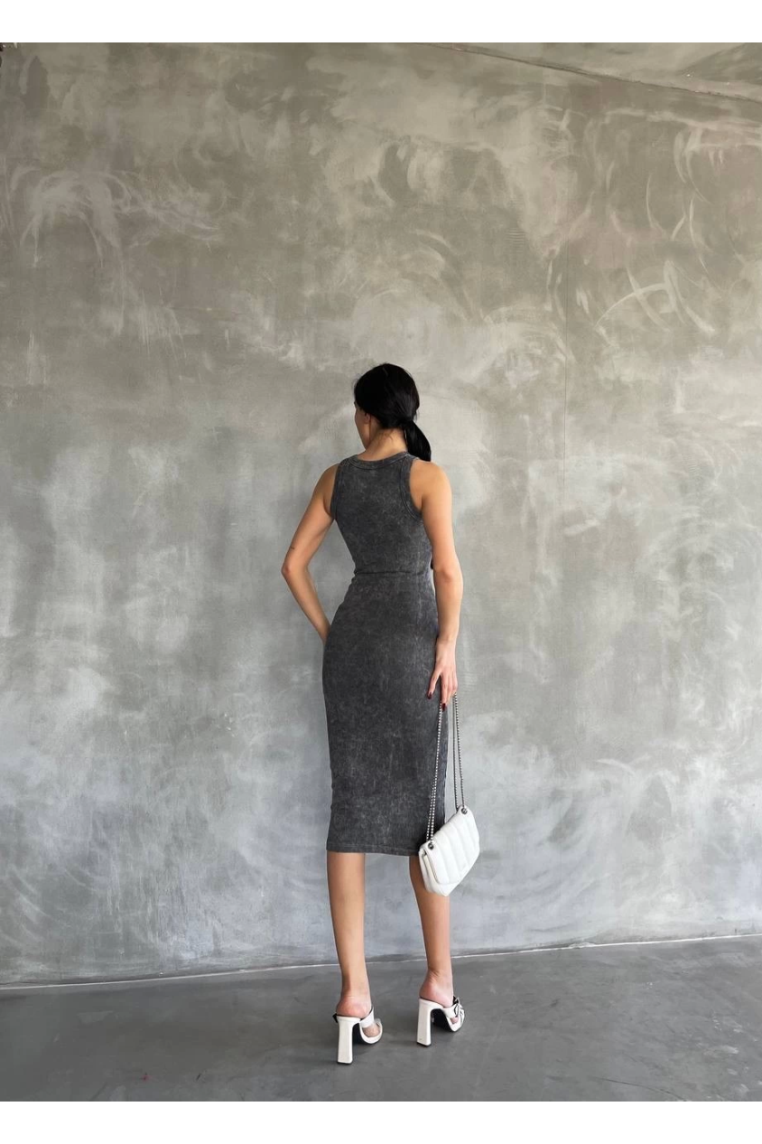Halter yaka elbise aşit yıkamalı