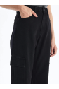 Kargo cep jeans pantolon siyah