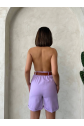 Kemerli gabardin şort lila s25735