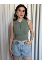 Kısa fermuarlı crop