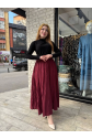 Kraş etek bordo