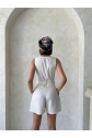 Kuşaklı şortlu tulum