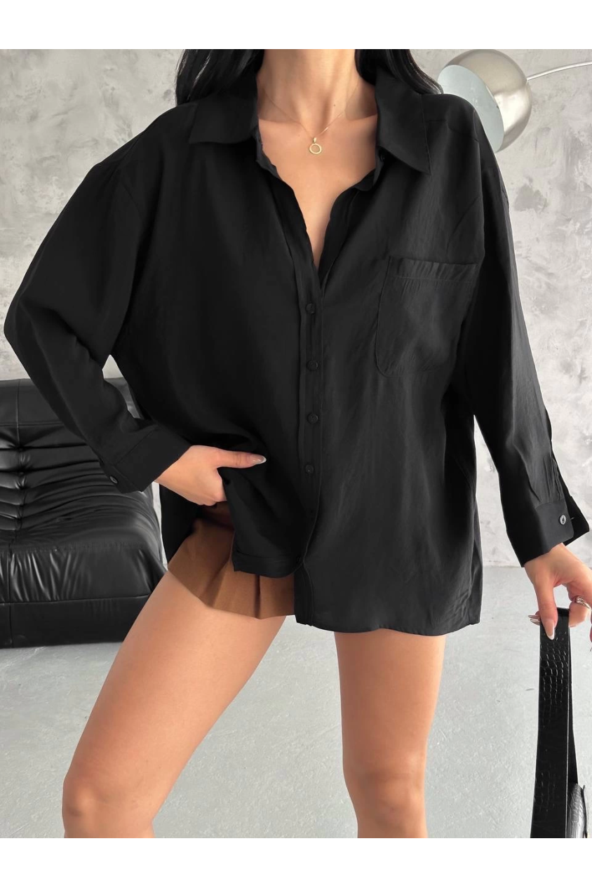 Modal oversize cepli gömlek