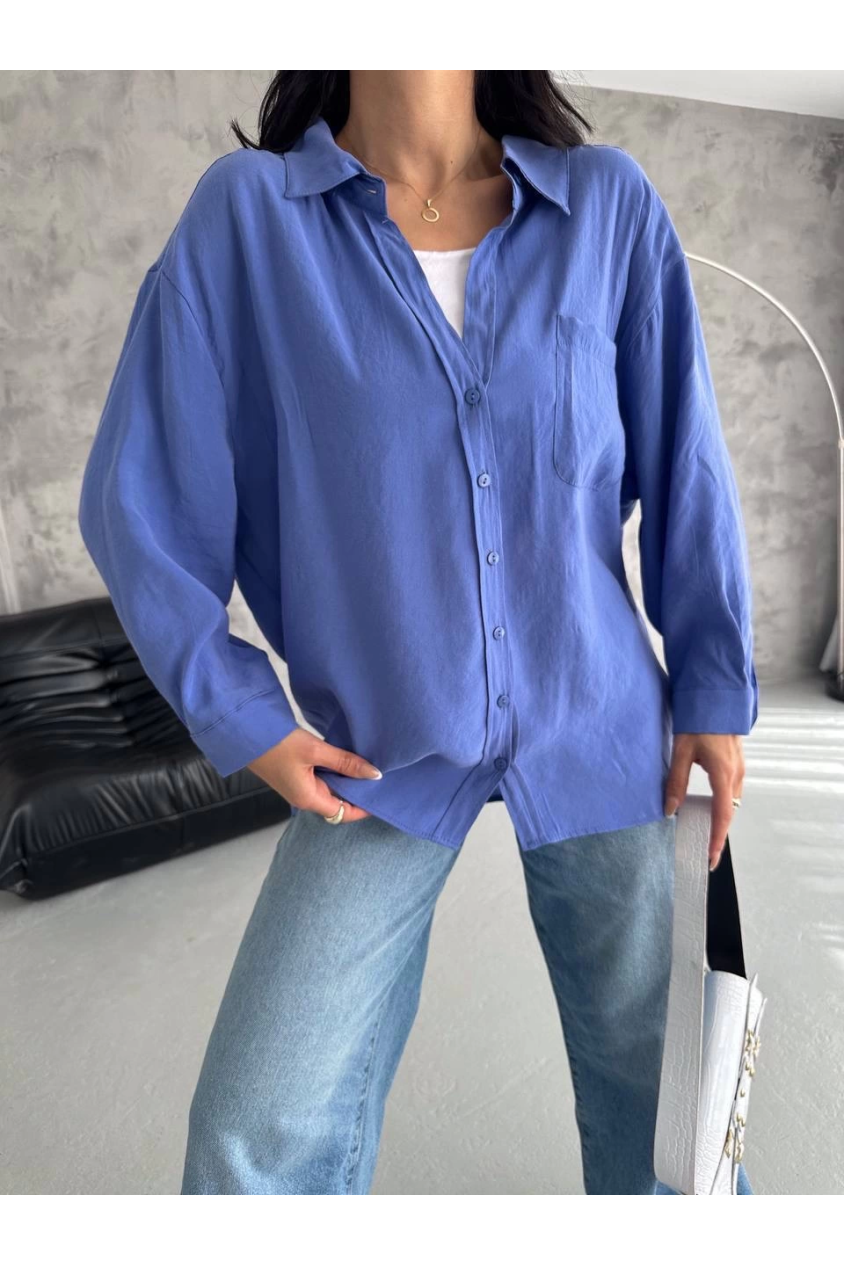Modal oversize cepli gömlek