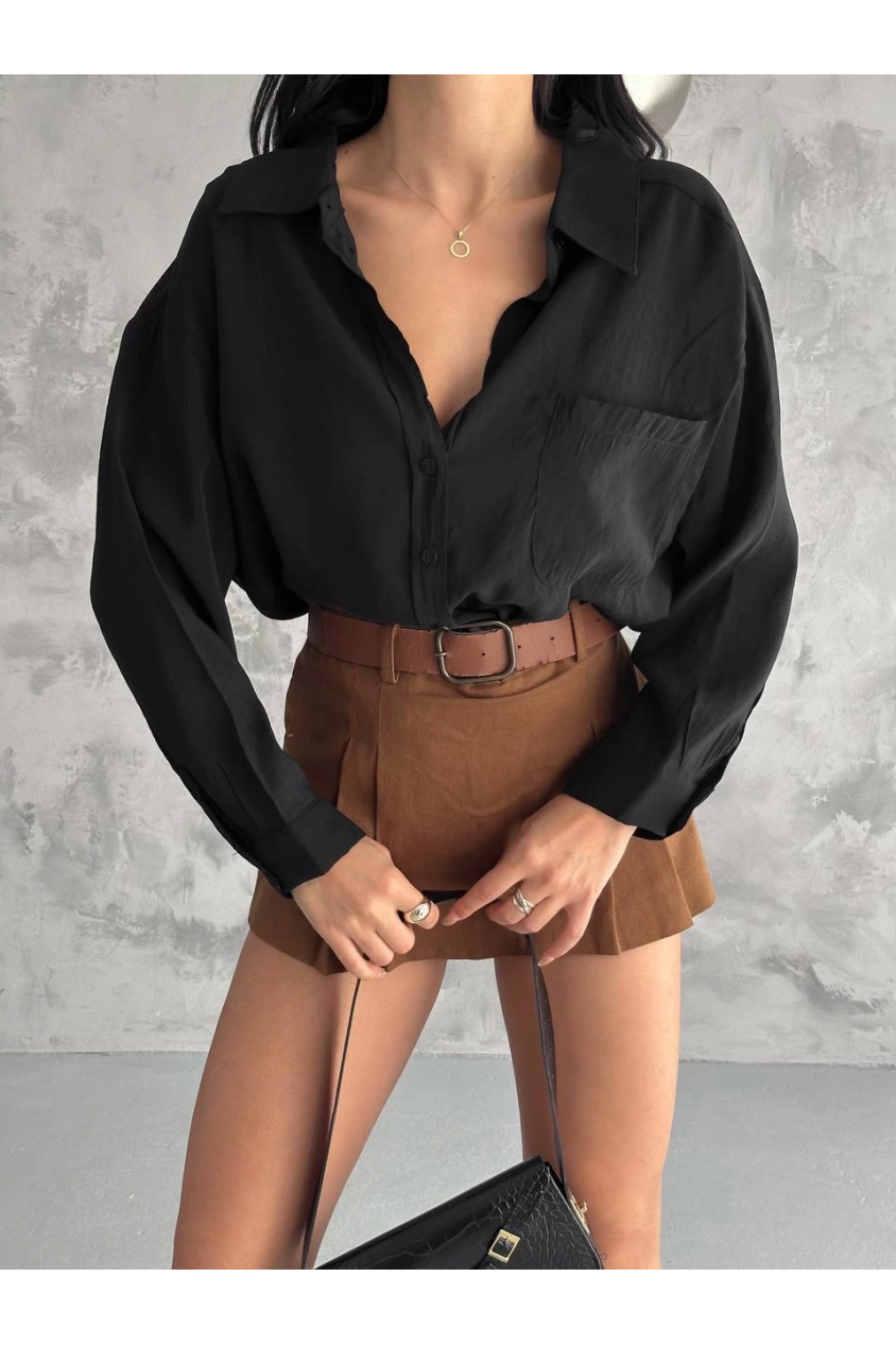 Modal oversize cepli gömlek