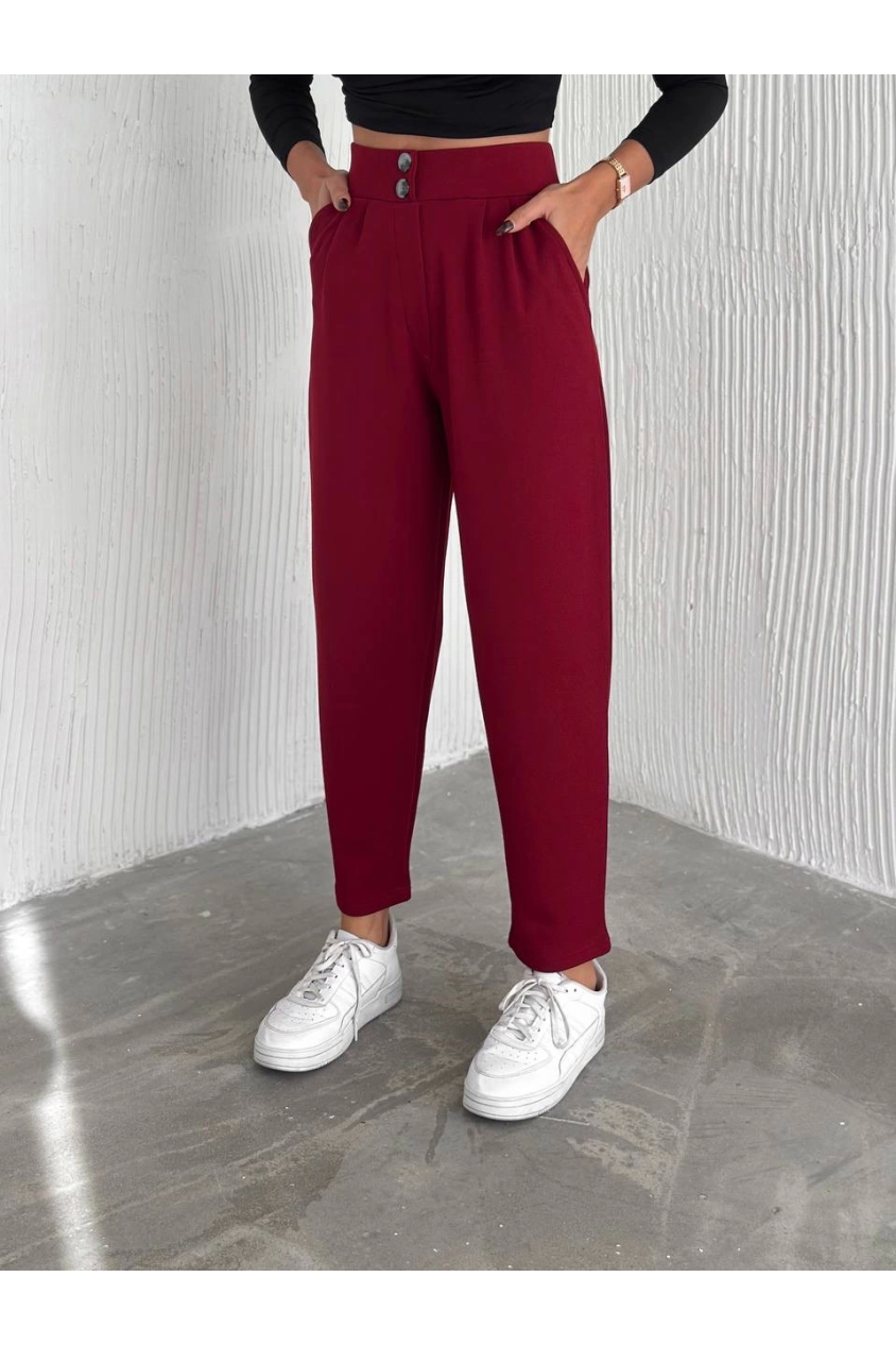Örme krep pantolon çift düğmeli Örme krep pantolon çift düğmeli