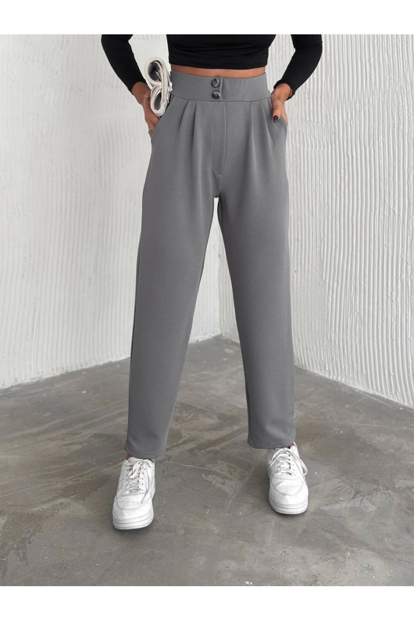Örme krep pantolon çift düğmeli Örme krep pantolon çift düğmeli