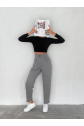 Örme krep pantolon çift düğmeli Örme krep pantolon çift düğmeli