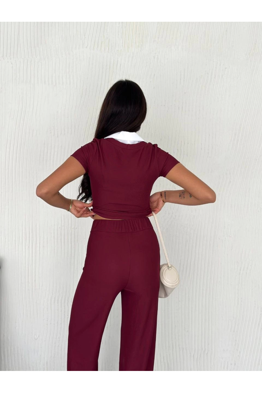 Ottoman kumaş beyaz gömlek yaka takım s4142