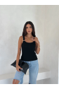 Ottoman toka askılı bluz siyah s4194