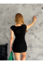 Pencereli mini mikro elbise s3843