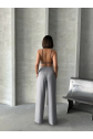 Pileli keten pantolon s255046