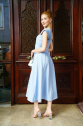U yaka prenses elbise mavi s255101