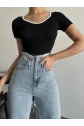 V yaka biyeli bluz