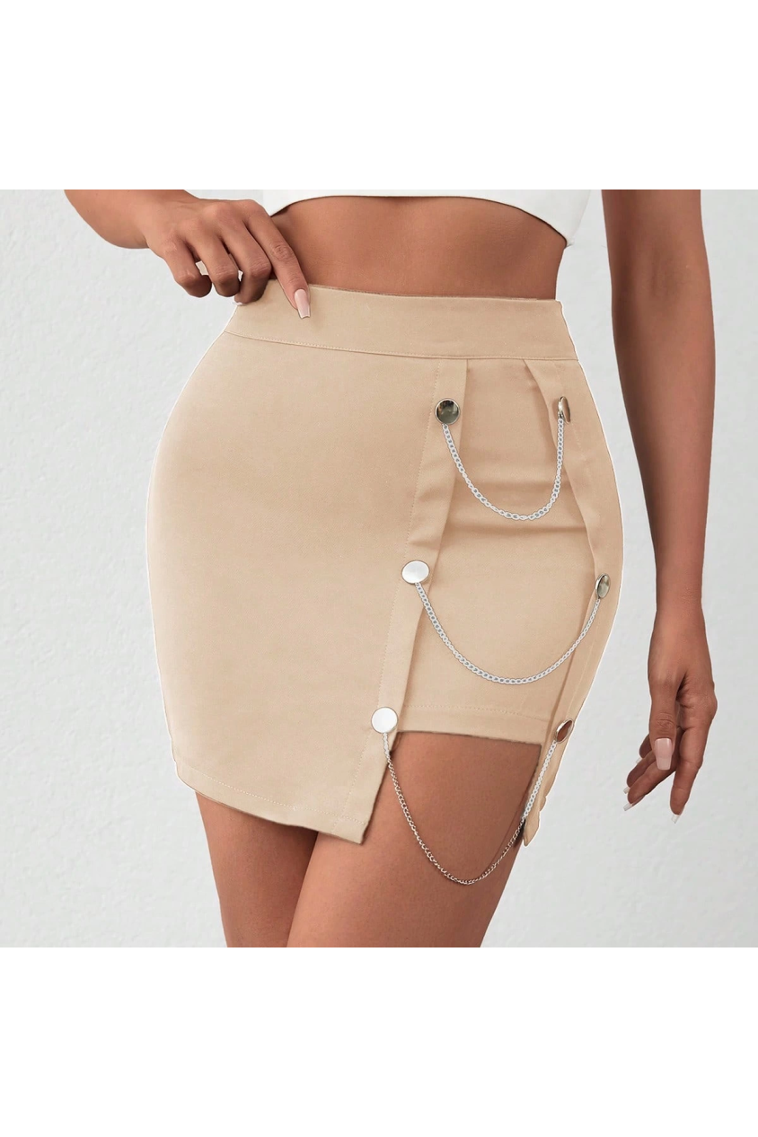 Zincirli mini şortlu etek s241008